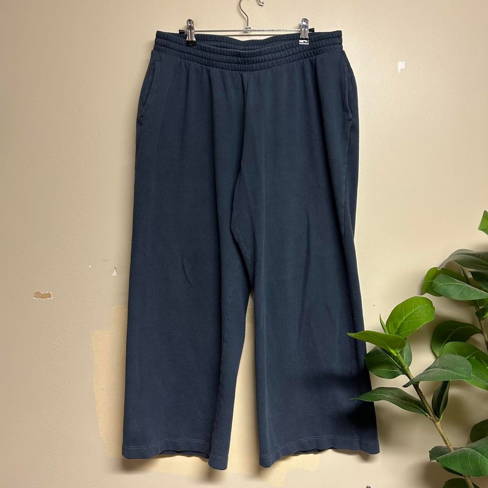 Old Navy Mens Baggy Wide Leg Capri Sweatpants Navy Blue Vintage 00s Large